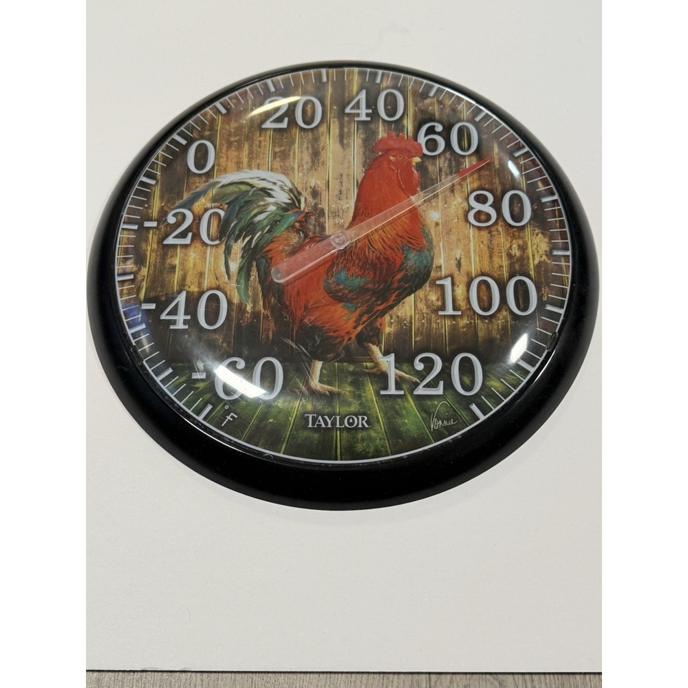 Taylor Rooster Outdoor Wall Thermometer 13 Inch Farmhouse Decor